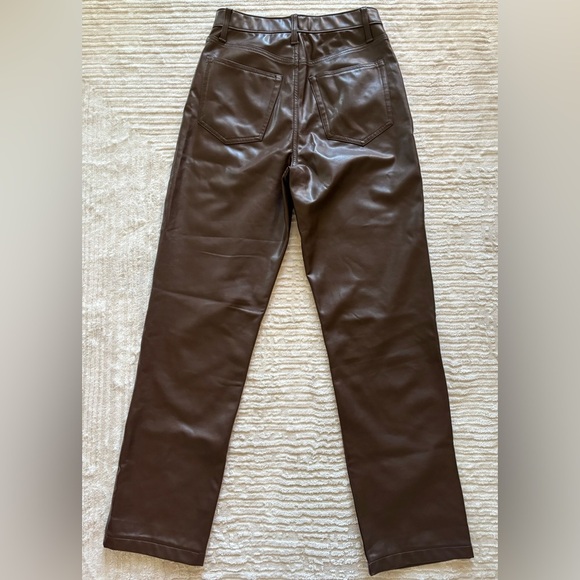Abercrombie and Fitch Vegan Leather 90s Straight Ultra High Rise Pant - Size 6 - Picture 11 of 11